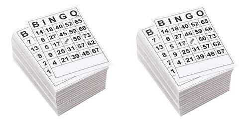 2x Cartones De Papel Bingo Individuales 60 Hojas 60 Caras 60