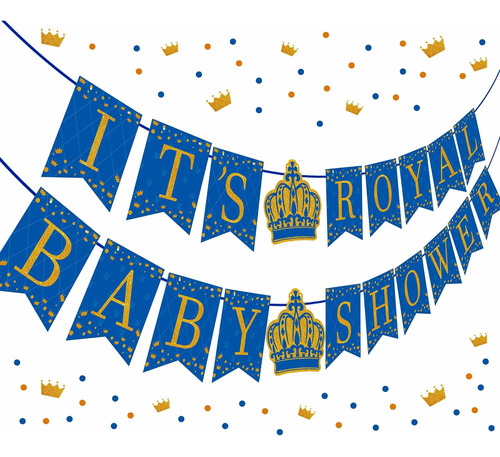 Alda Banderine Para Baby Shower Color Azul Dorado