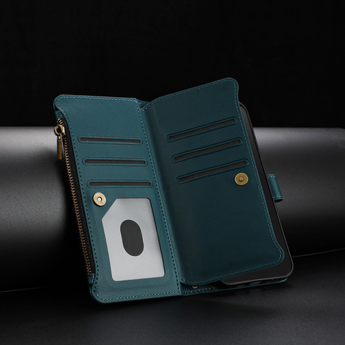Funda Tipo Cartera De Piel Con Cierre De 9 Ranuras Para La Serie Oppo A55, Correa De Muñeca, 6 Colores, Función Atril, Desmontable