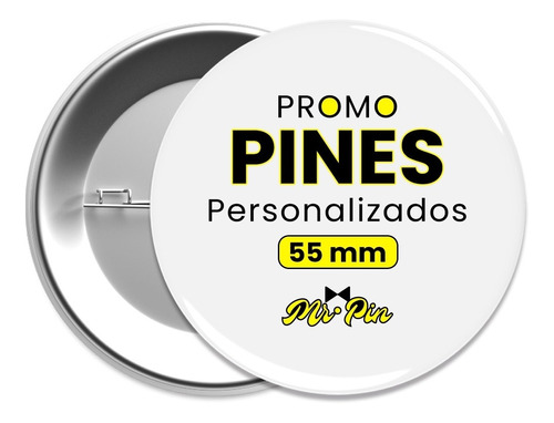 20 Pines Personalizados 55mm Prendedores Incluye El Diseño