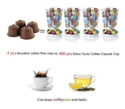 Brbhom 6 Capsula De Cafe Recargable De Dolce Gusto Filtro De