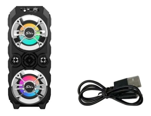 Imagen 7 de 7 de Parlante Bluetooth Portátil Karaoke Luces Led Colores 10w
