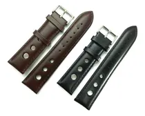Comprar 2 Mallas Correas De Cuero Para Relojes Negra Marrón + Asas 