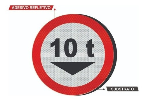 Placa R-14 C/ Adesivo Tipo I Peso Bruto Total