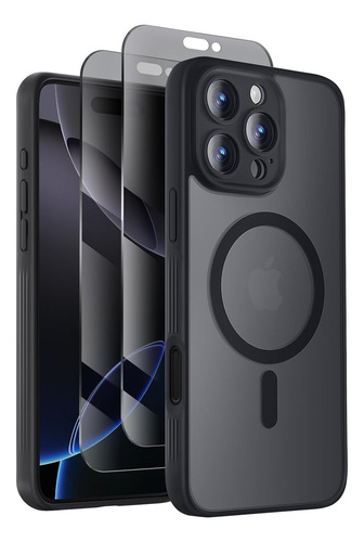·/·/funda Diseñada Para iPhone 16 Pro Max, Compatible Con Magsafe, Protectores De Pantalla De Privacidad X2, [protección