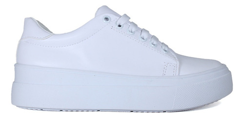 Tenis Sneakers Mujer Casuales Suela Confort Blanco 260