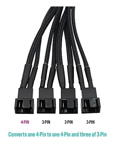 Cable Adaptador Divisor De Ventilador Giryriz Pwm 1 A 4 Con