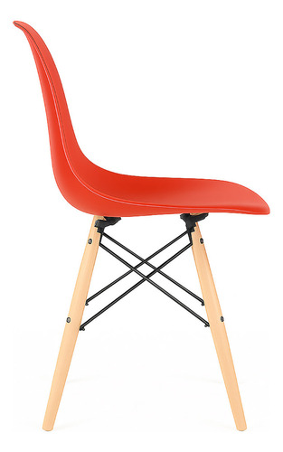 Juego De Comedor Pop 120x90cm + 4 Sillas Eames Rojo Ballsellings