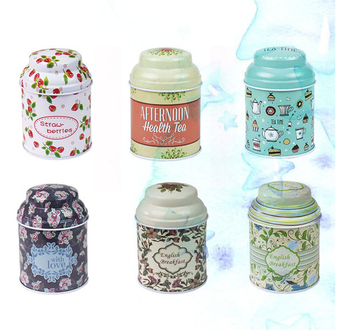 Latas De Té Para Caramelos Navideños, 6 Unidades