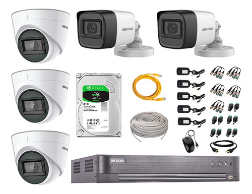 Kit 5 Cámaras Seguridad Con Audio Full Hd 1080p Rec Facial