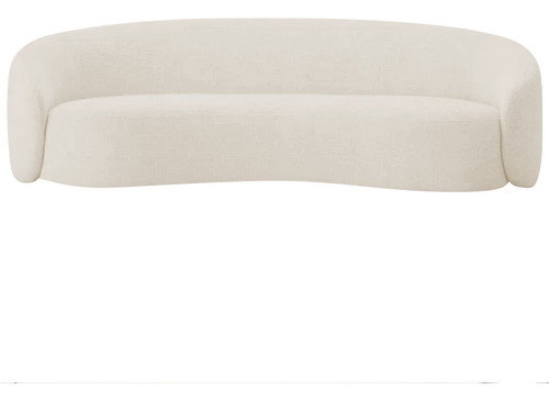 Sofá 3 Lugares 180cm Orgânico Luxo Recepção Amore Bouclé Cor Bege