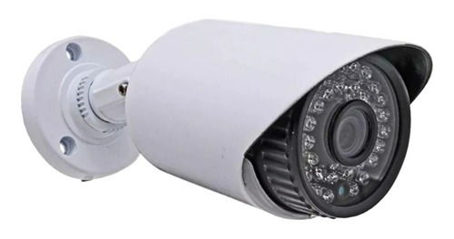 Câmera Vigilância Hd 1.3 Mp Infra Externa Prova D'água Cor Branco