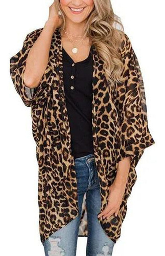 Kimono Con Estampado Playa Cárdigan De Gasa Para Mujer