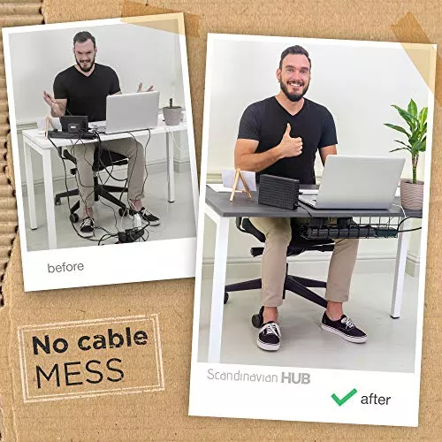 Bandeja Para Guardar Cables Debajo Del Escritorio, Organizad