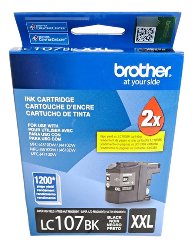 Brother Lc107bk Lc107 Lc-107 Xxl J4310 J4410 J4510 Original