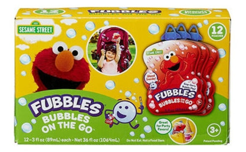 Sesame Street Fubbles Bubbles On The Go Pack 12 Sobres