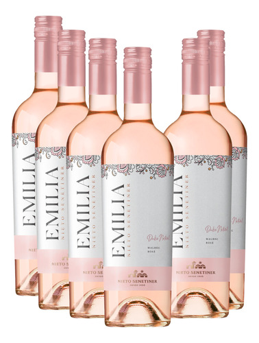 Vino Emilia Malbec Rosé Dulce Natural 750 Ml Caja X6 