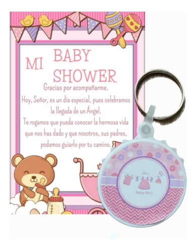 10 Llavero Recuerdo Destapador Baby Shower Niña