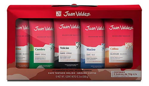 Kit Café Juan Valdez Premium Selection X 5 Sachets