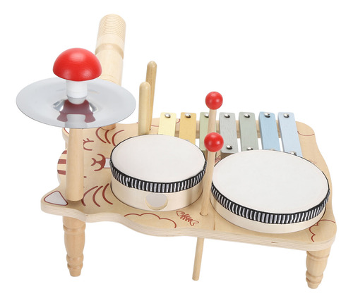 Juego De Instrumentos De Batería De Madera Para Niños, Rompe