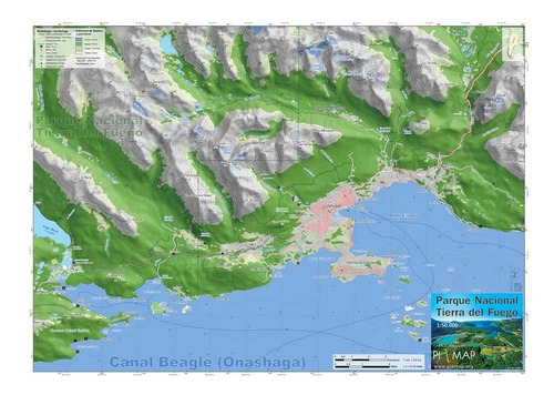 Imagen 1 de 3 de Mapa Topográfico: Parque Nacional Tierra Del Fuego