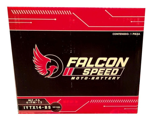 Imagen 2 de 3 de Batería Gel Moto Falcon Speed Iytx14-bs/6-fm-12 R1200gs