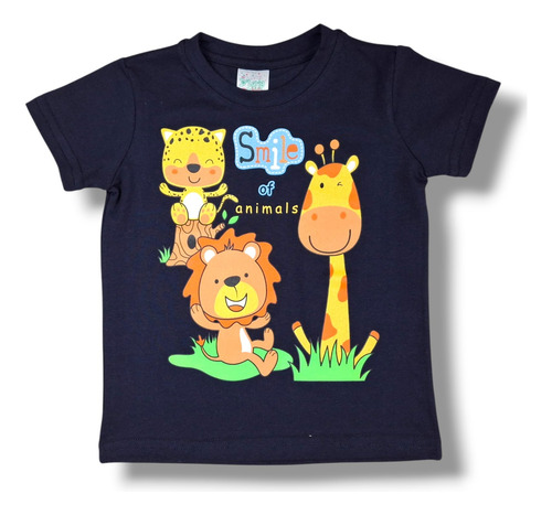 Conjunto Niño Playera Animales De La Selva Y Short