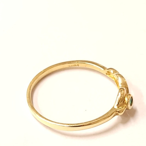Imagen 5 de 5 de Anillo Oro 18kts Cubic Verde 1,4grs N°15 Brumat