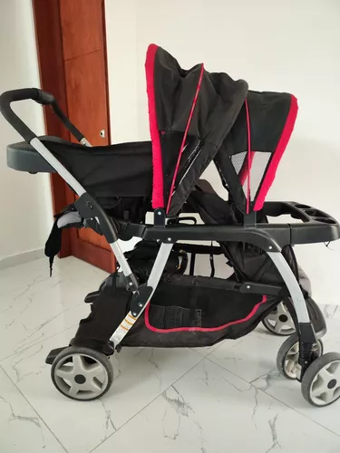  Graco DuoGlider - Cochecito doble ligero con asiento tándem,  Glacier : Bebés