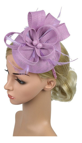 Gorro Fascinator Caps Con Forma De Flor Para Mujer, Con Plum