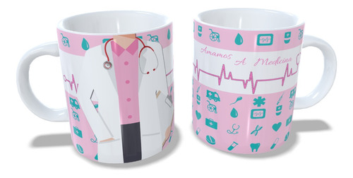 Caneca Xícara De Porcelana Presente Amamos A Medicina Médico