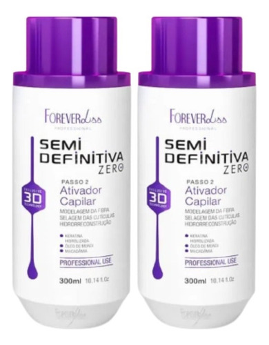 Kit Escova Semi Definitiva Zero Máscara 2x300ml Forever Liss