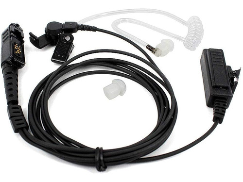 ~? 2 Wire Acoustic Tube Earpiece Mic Headset Mic Compatible 