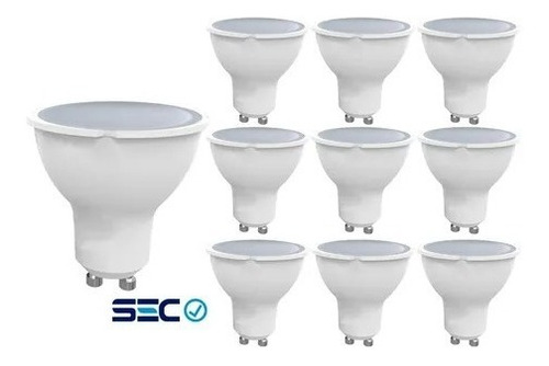 Pack 10 Ampolletas Led Gu 10 6 W Sec Luz Fría