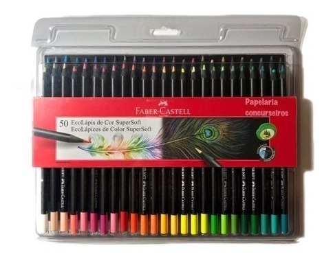 Lápis De Cor Faber Castell Supersoft Artes Moderno 50 Cores