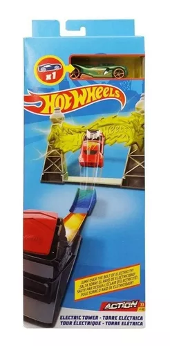 Hot Wheels Acrobacias Torre Eletrica e Carrinho Mattel Fwm85