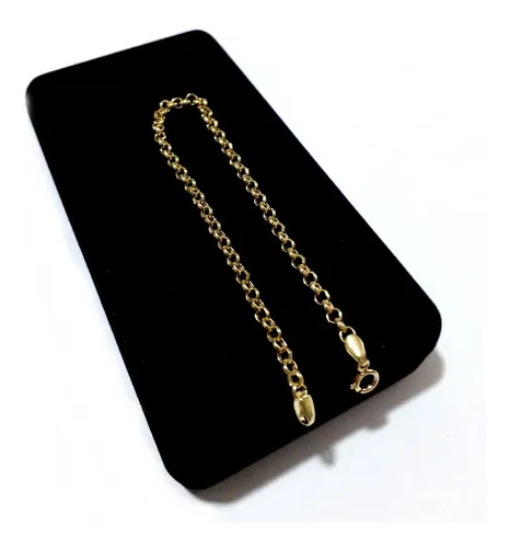 Pulseira de Ouro 18k Feminina Elo Portugês 19cm 4mm Largura - Site
