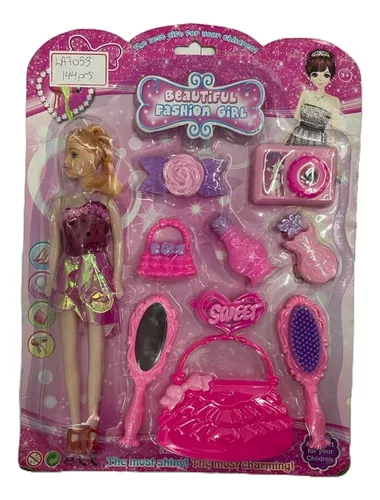 Kit Brinquedo Jogo Da Moda Boneca Com Roupas E Acessórios Fashion