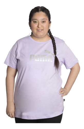 Remera Puma Essentials Metallic Logo Sportstyle Mujer Moda V