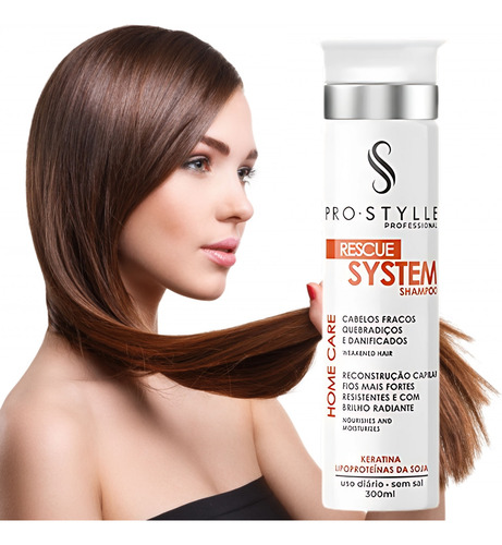 Shampoo Home Care Rescue System 300ml Cabelos Fracos S/ Sal