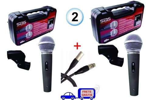 Microfone Santo Angelo Sas 58 C Chave Sm58 + Cabo Original 2