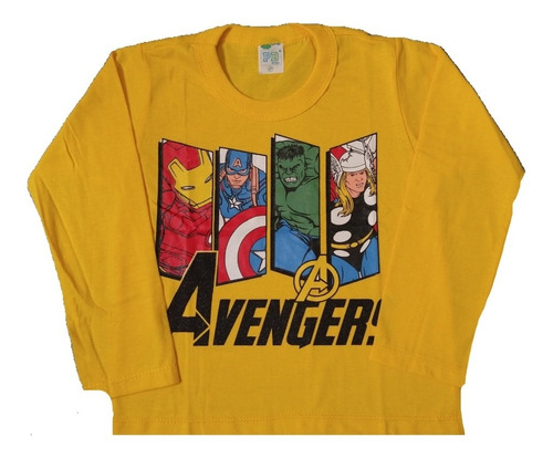 Kit 5 Camiseta Blusa Manga Longa Infantil Menino S Herois