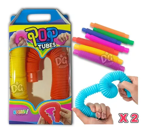 6Pcs Fidget Pop Tube Juguetes para niños y adultos Mini Pop Tubos  multicolores Juguete sensorial Juguete de tubo elástico para niños  Descompresión Colorful Pop Tube Juguetes sensoriales Muyoka Hogar