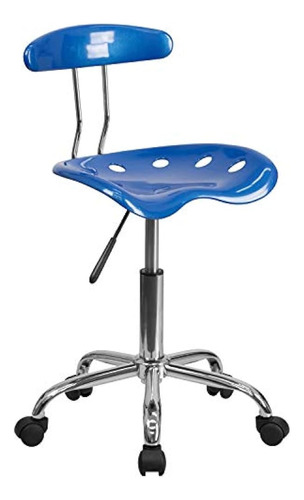 ~? Muebles Flash Vibrante Azul Brillante Y Cromo Silla De Of