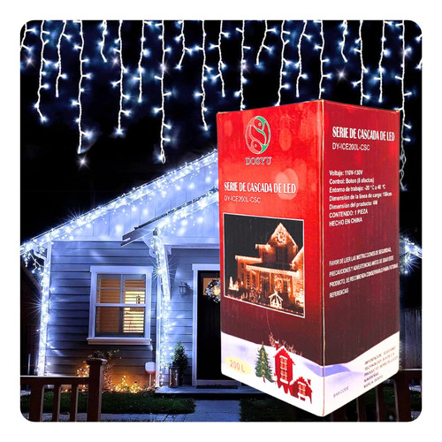 Luces de navidad y decorativas Dosyu Dosyu dy-ice200l-csc 4m de largo 110V/130V - blanco frío con cable transparente