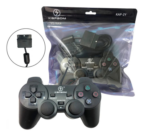 Controle Gamer Ps2 - Com Fio - 2 Metros Dualshock Analógico
