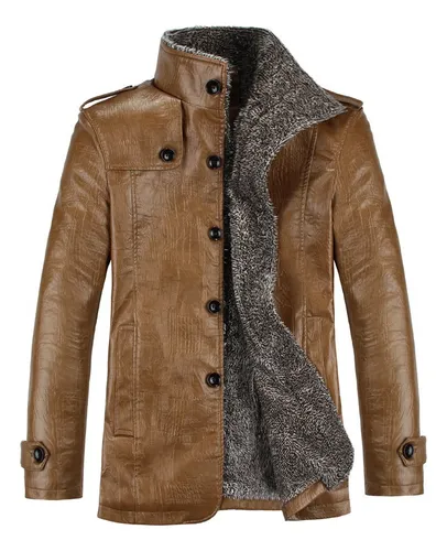 comprar Chaqueta De Cuero Para Hombre Con Interior De Forro Polar De