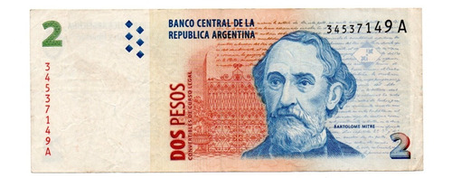 Billete 2 Pesos Convertibles Con Leyenda Bottero 3202 Mb