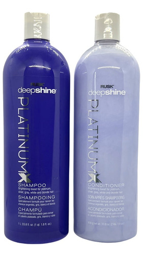 Rusk Deepshine Platinumx Shampoo & Acondicionador 33.8 Oz Se