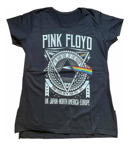 Remera Pink Floyd Triángulo Negra